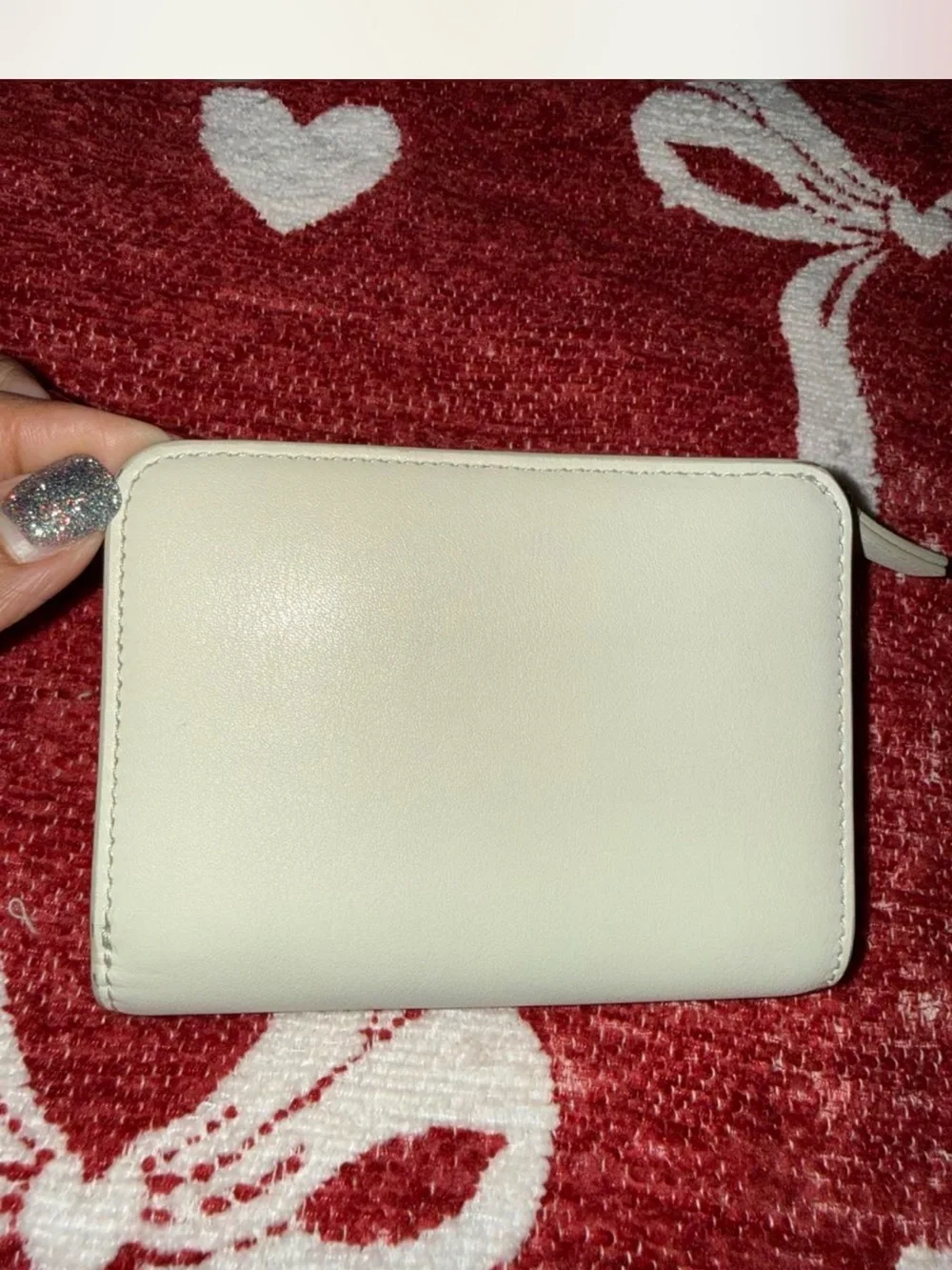Authentic Marc Jacobs White Compact Zip Wallet with Gold Logo